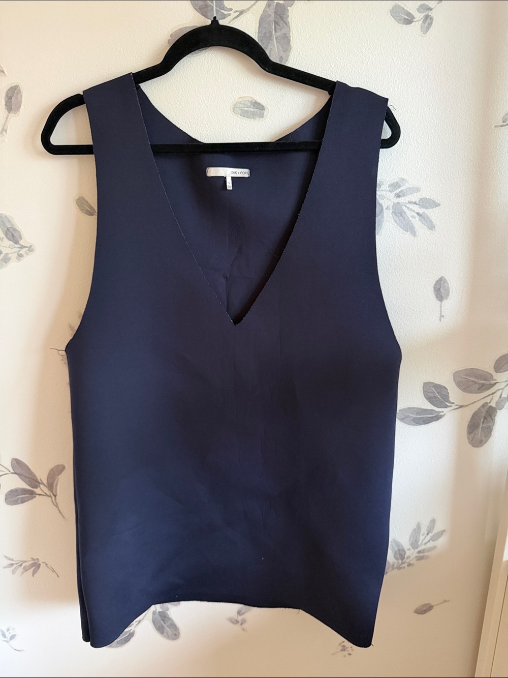 OAK + FORT Navy V-Neck Sleeveless Mini Dress